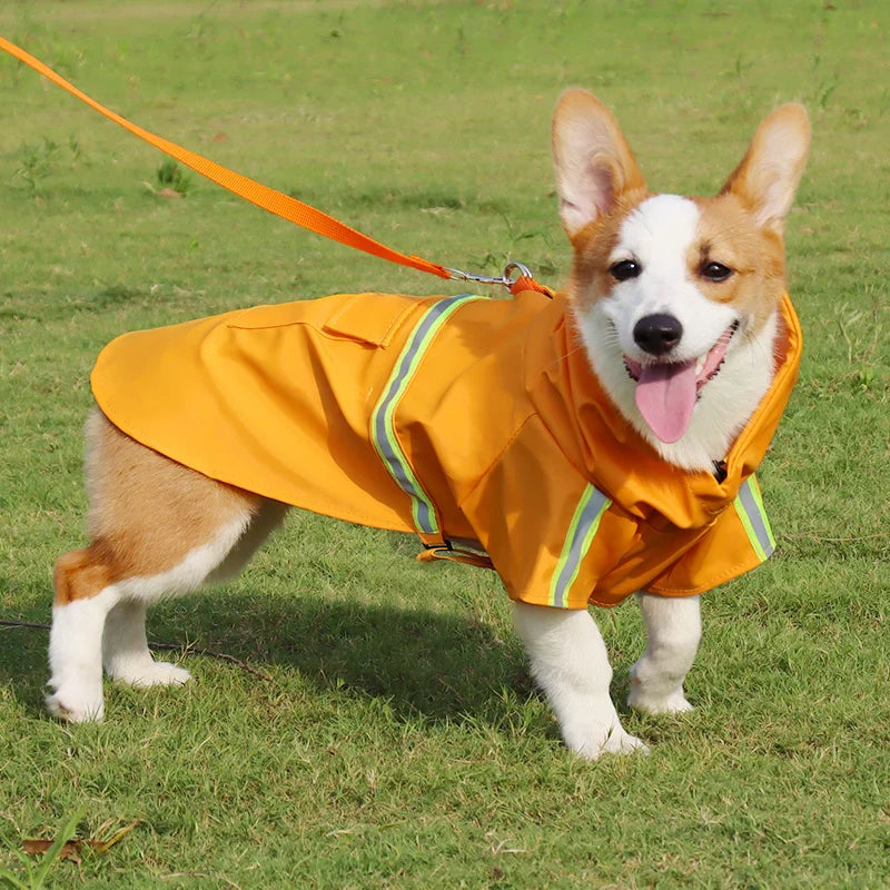Waterproof Dog Raincoat with Hood & Reflectors
