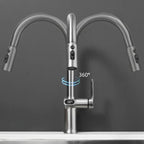 Pull-out Kitchen Faucet with Digital Display and Swivel Spout