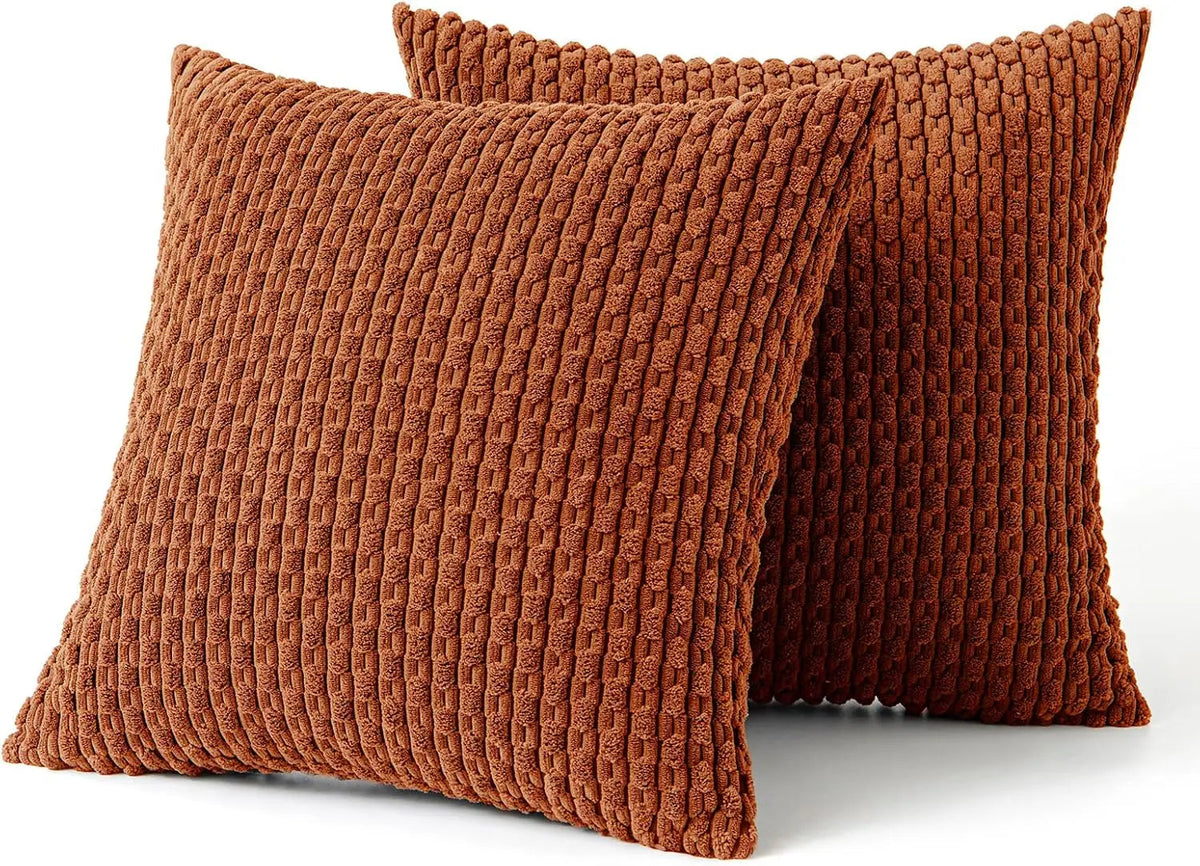 Boho Ribbed Corduroy Cushion Cover – Stylish Striped Decorative Pillowcase for Sofa or Bed