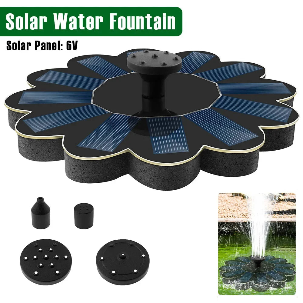 EcoSpray solar fountain | 100% solar energy | Flexible with 5 nozzles | For garden & balcony