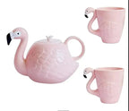 Pink Flamingo Ceramic Tea Set