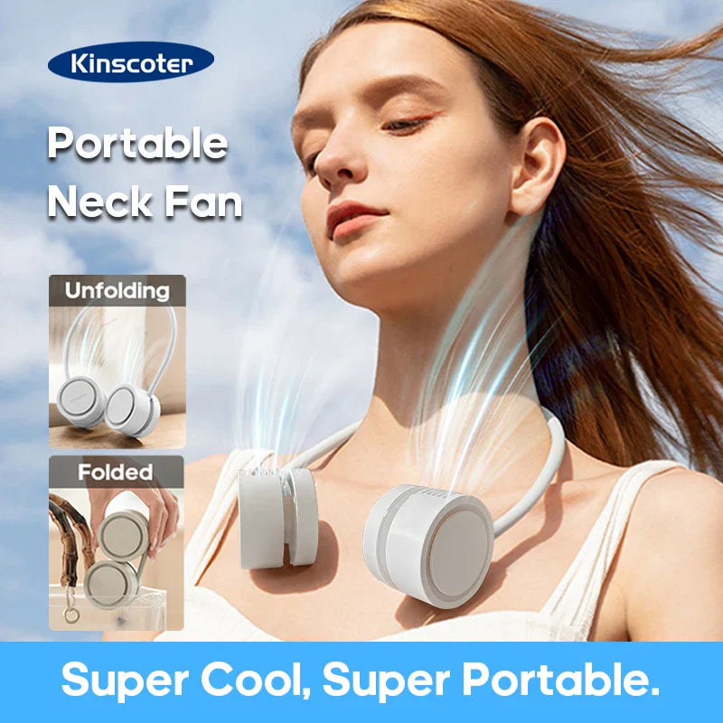 NeckBreeze Neck Fan Bladeless | Portable & Rechargeable | 3-Stage Cooling | Quiet & Compact