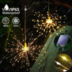 Lunaris Solar Fireworks Fairy Lights | 5×90 LEDs | 8 Modes & Remote Control | IP65 Waterproof | Garden, Terrace & Christmas