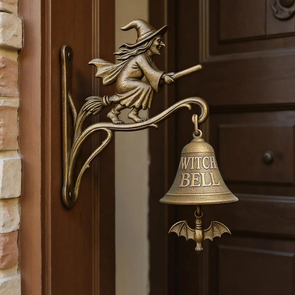 Witch Bell with Skull for Home and Garden