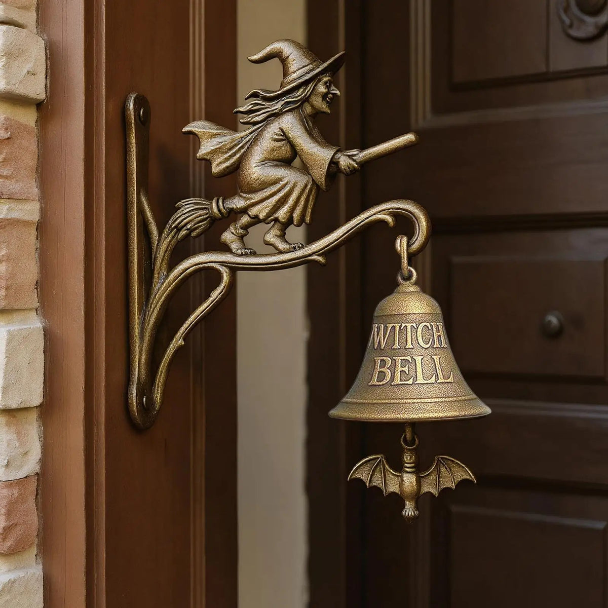 Witch Bell with Skull for Home and Garden