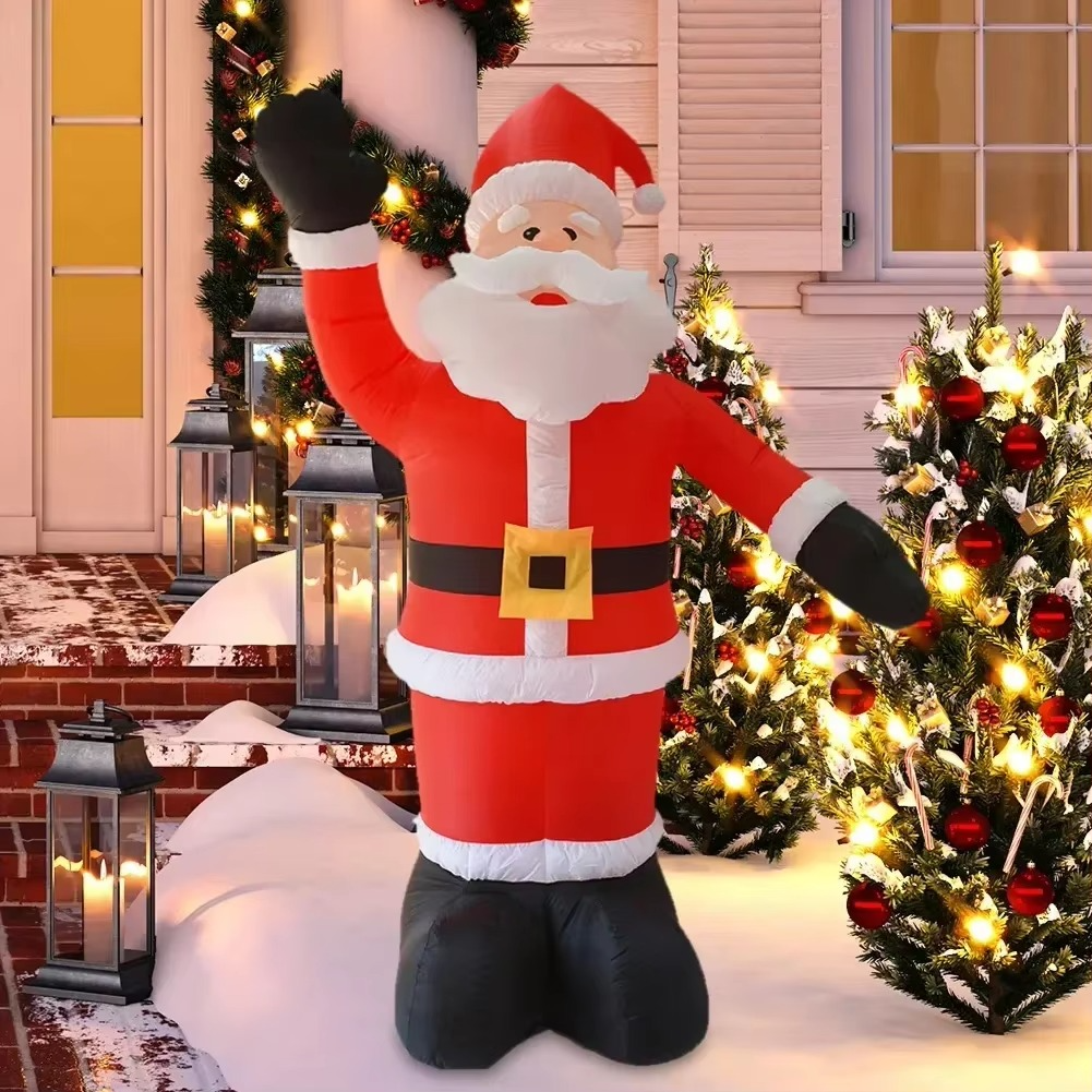 Giant 6ft Inflatable Santa Claus with LED Light for Christmas and Holiday Yard Decor