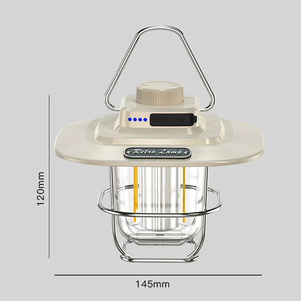 Retro Rechargeable LED Camping Lantern - NostalgiaGlow