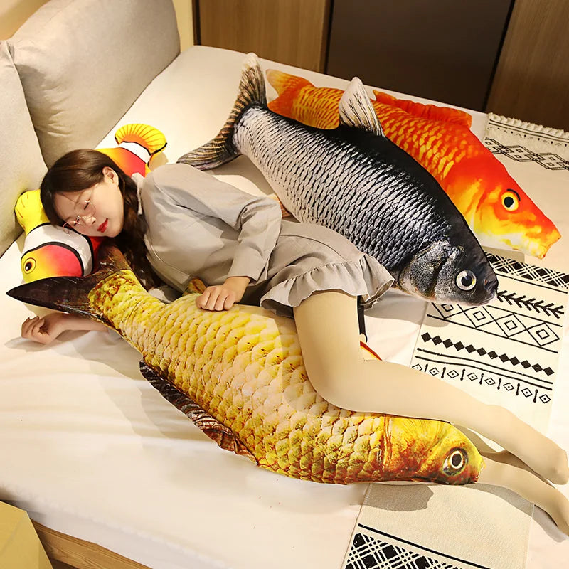 Giant Fish-Shaped Plush Pillow