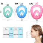 Oceavue Snorkel Mask | 180° Full Face | Anti-Fog & Leak Proof | For Kids & Adults