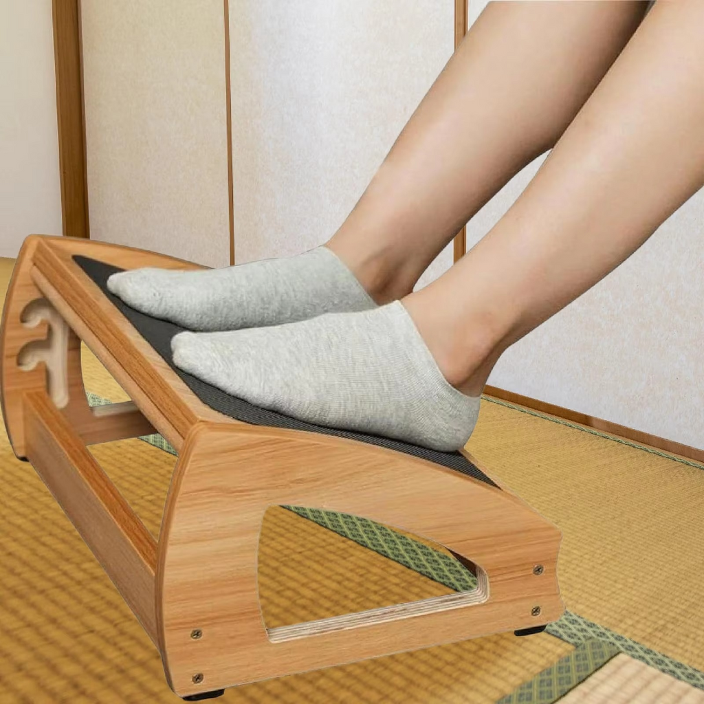 Wooden Under-Desk Footrest – Ergonomic Leg Support for Home & Office