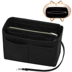TaschenLuxe Organizer Inlay | Felt insert with zipper | 15 compartments & key strap | For handbags & shoppers