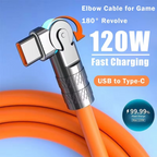 Ultra-Durable 180° Rotating USB-C Fast Charger Cable for Gaming Phones