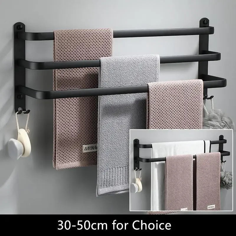 Fester Towel Holder - Black Aluminum | Screw Mount