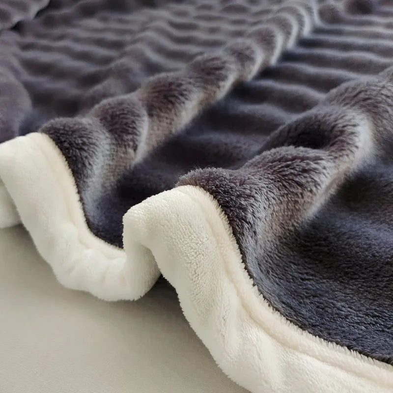 Veloura Cozy Blanket | Cozy Blanket Flannel | Rabbit Fur Look | Soft & Skin Friendly | For Sofa, Bed & Travel