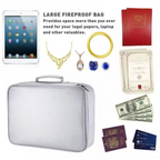 Fireproof and Waterproof Document Organizer Bag – Portable Protective Storage for Travel and Home Security