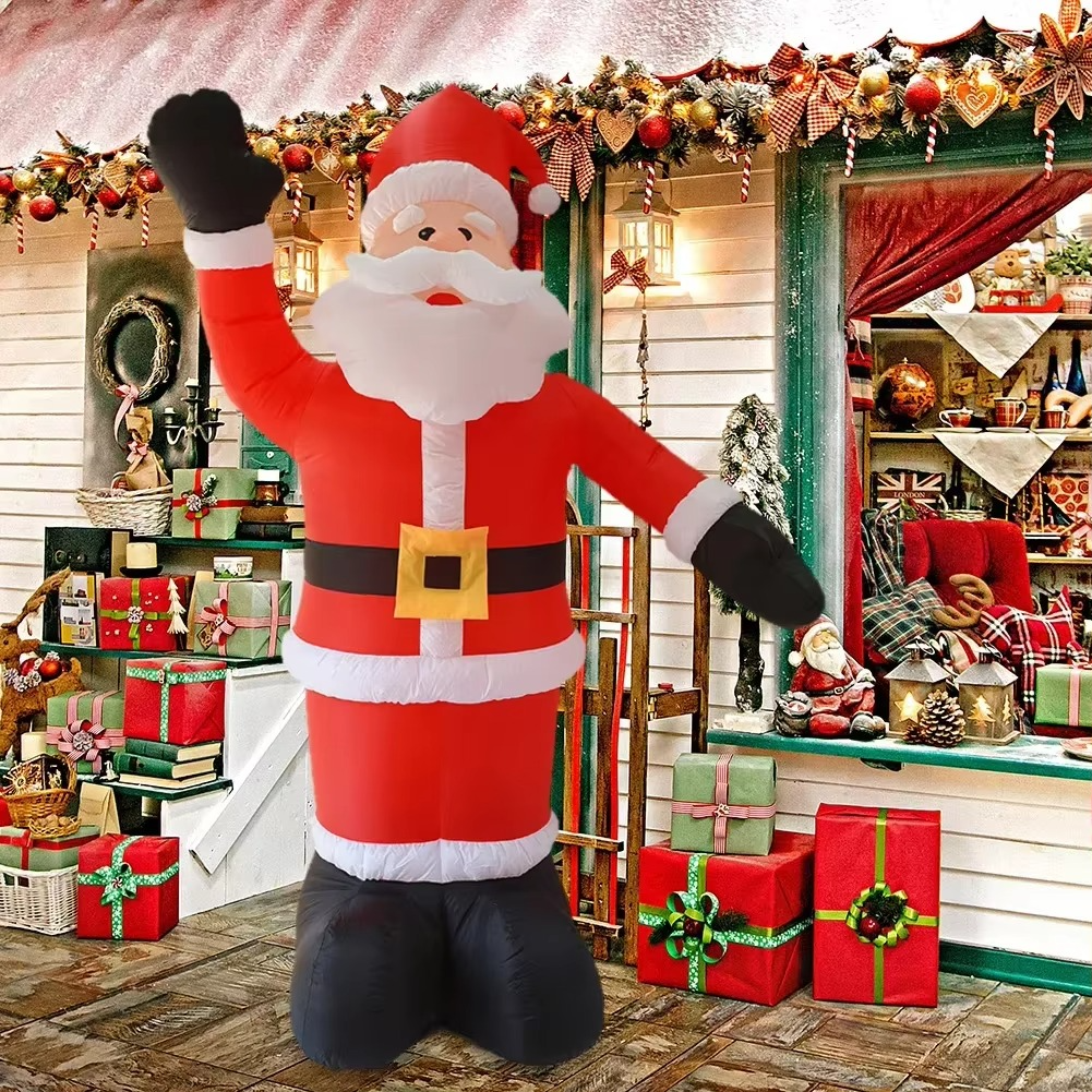 Giant 6ft Inflatable Santa Claus with LED Light for Christmas and Holiday Yard Decor