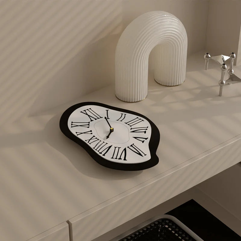 Surreal melting nordic wall clock