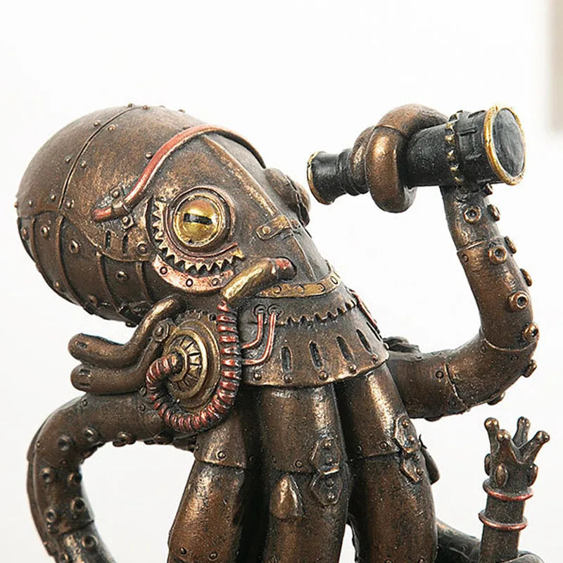 Steampunk Octopus Mechanical Traveler Figurines Home Decors