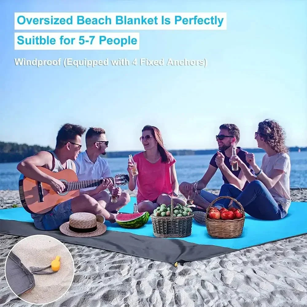 TerraLoom Beach Blanket | 210 x 200 cm | Sand-free & Waterproof | Ultra-light & Large