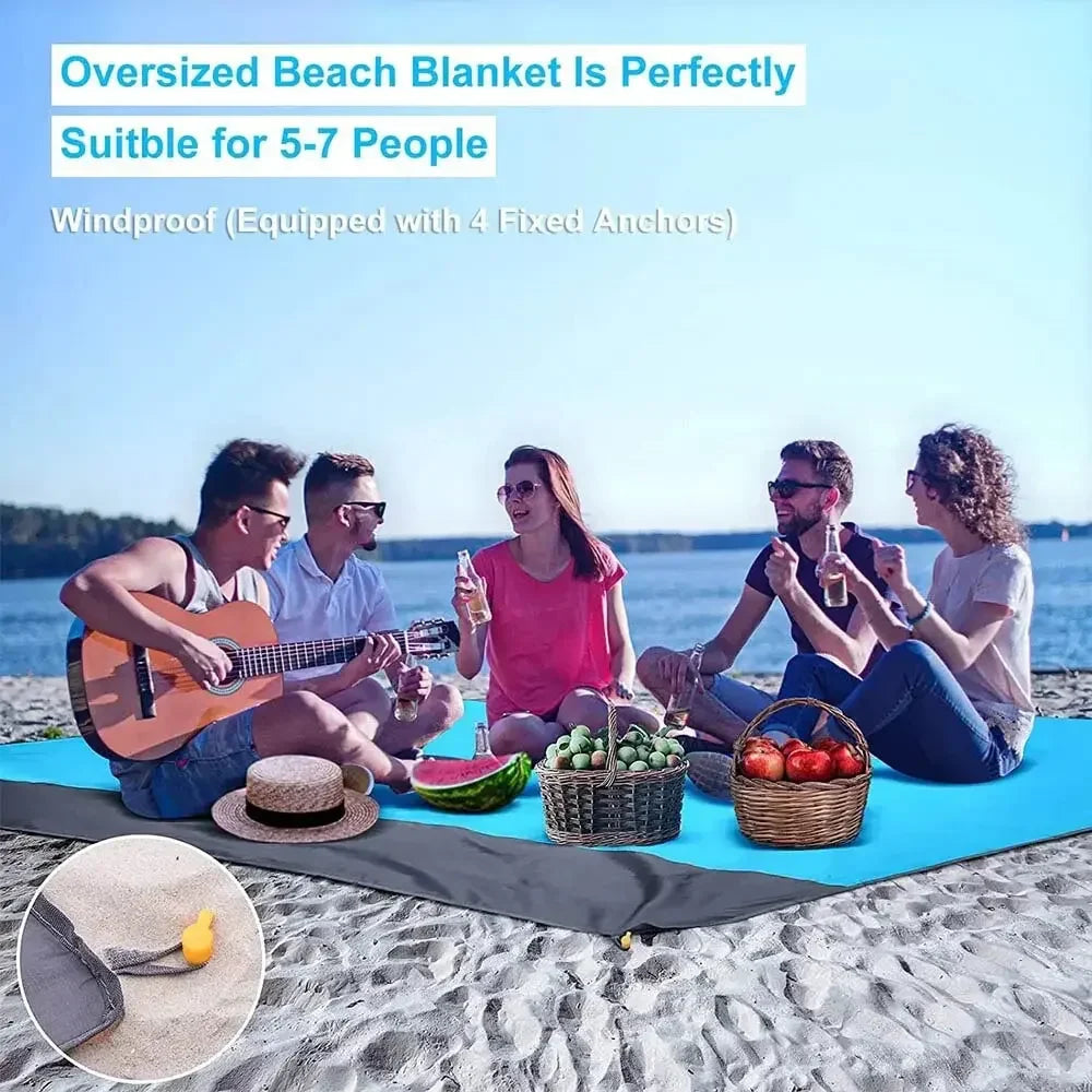 Beach Blanket AeroLoom | XXL 210x200 cm | Waterproof & Sand-Free | Ultra-Light & Portable
