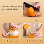 Dual Press Hand Powered Effortless Lemon Fruit Juicer