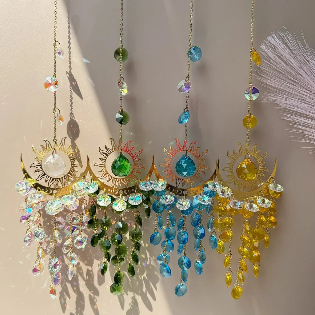 Radiant Moonlit Quartz Prism Suncatcher