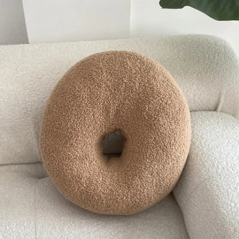 Nordic Bouclé Abstract Cushion – Minimalist Plush Pillow