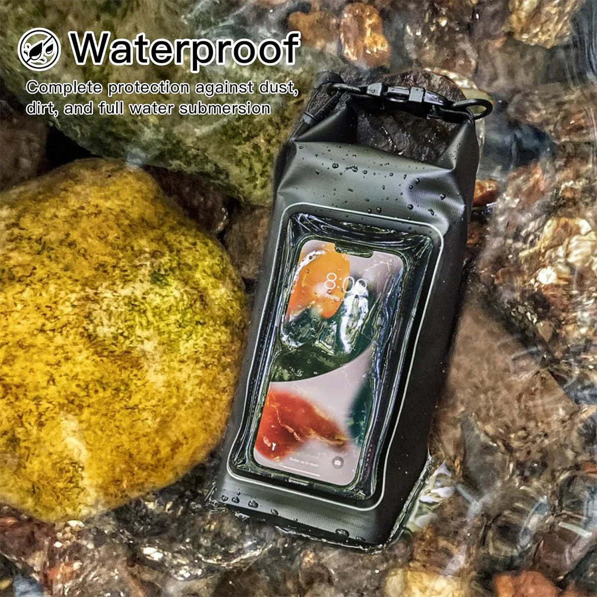 AquaVault Waterproof Dry Bag 2L | With Touchscreen Window | Outdoor Bag for Kayaking, Trekking & Water Sports