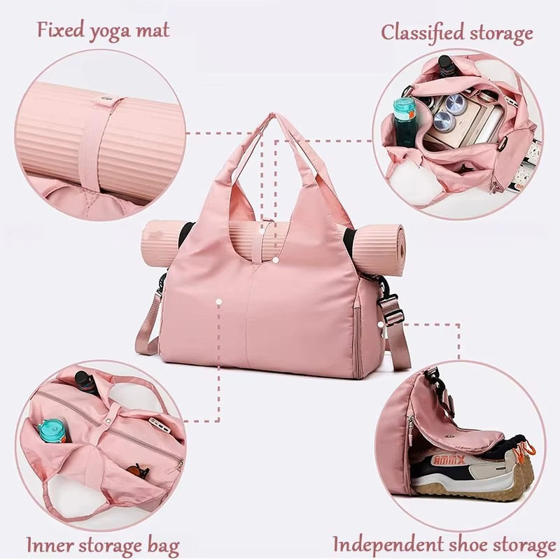 Women’s Waterproof Sport and Travel Duffel Bag with Shoe Compartment