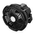 Rechargeable Camping Fan with LED Light, Remote Control and Hanging Hook