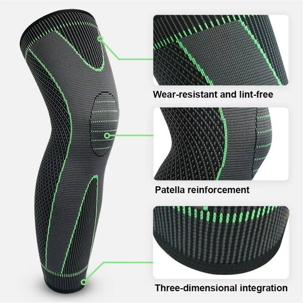 Knee Support Compression Sleeve for Full Leg Stabilization and Joint Relief