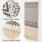Bohemian Wall Tapestry, Macrame Wall Hanging, Home Decoration, Cotton Linen Tassel, Handcrafted, Woven, Geometric Canvas Art, Background Wall Tapestries