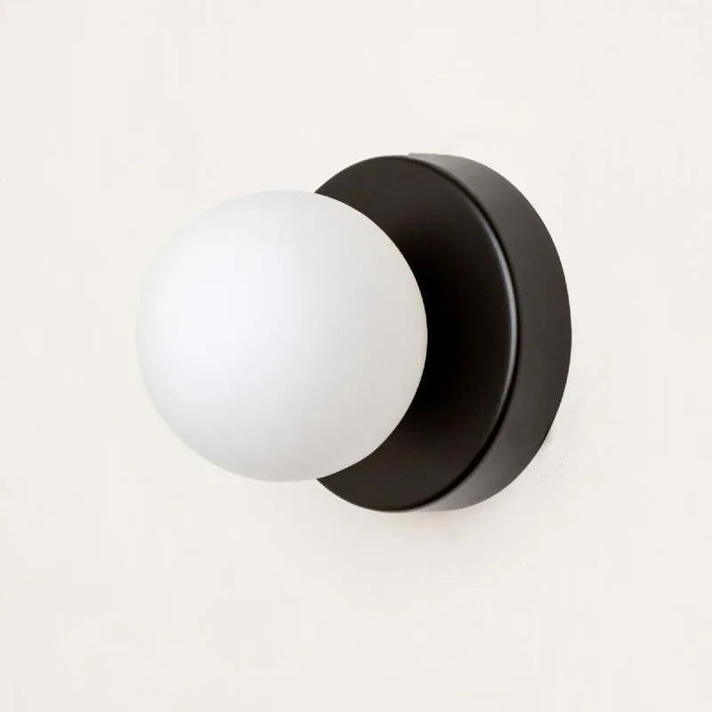 LumiGlobe - Modern Wall Lamp with Glass Block in Mid-Century Style