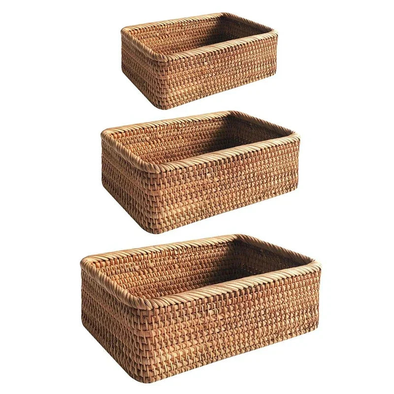 Handwoven Rattan Willow Basket for Storage
