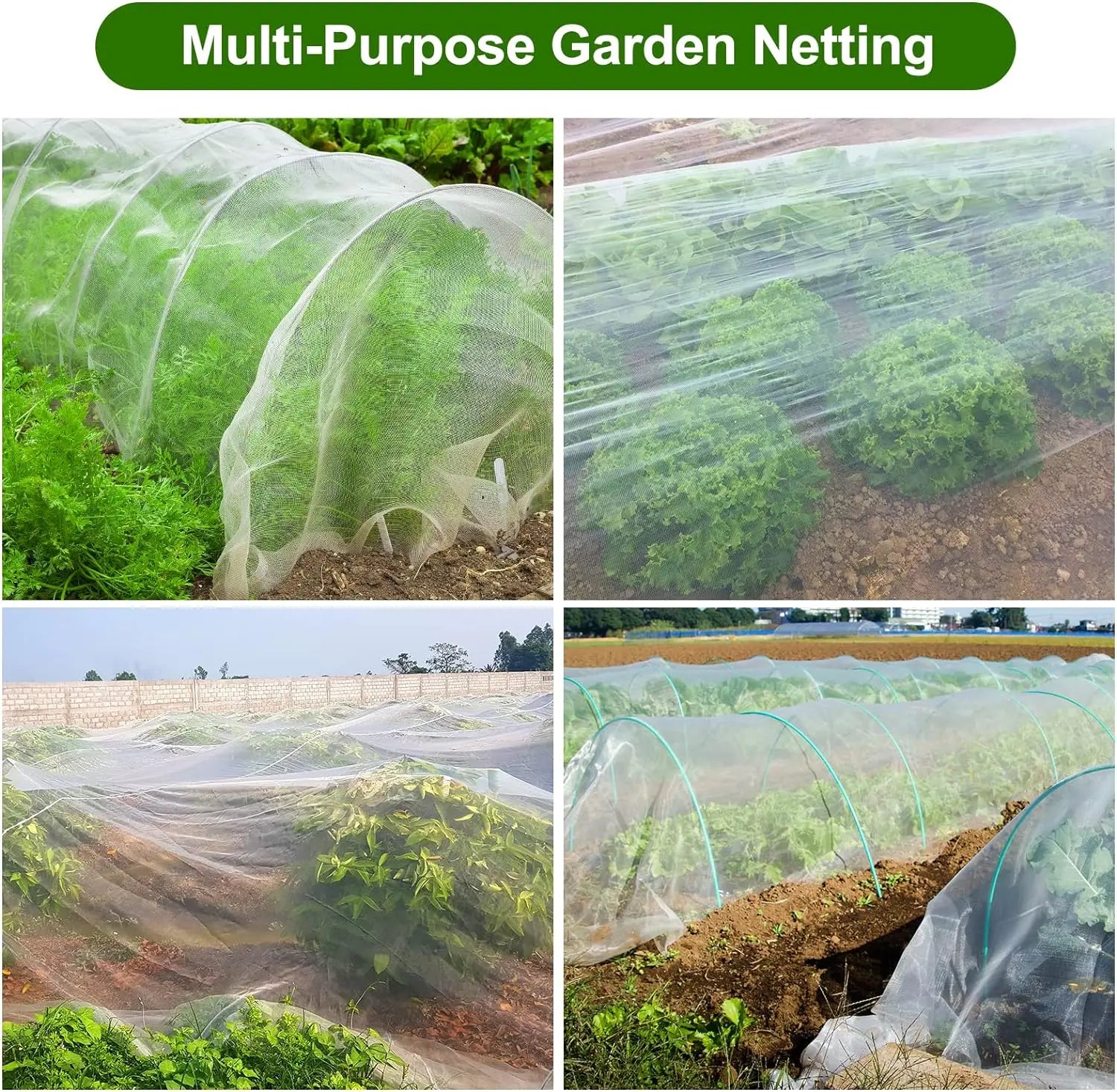 GARDIVIA Vegetable Protection Net | High-Density Insect Net Made of Polyethylene | UV Resistant & Breathable | For Raised Beds & Vegetable Cultivation