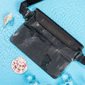 Waterproof Hip Bag AquaSafeX | 3-fold Sealing | Transparent Dry Bag for Smartphone & Valuables | Adjustable Strap