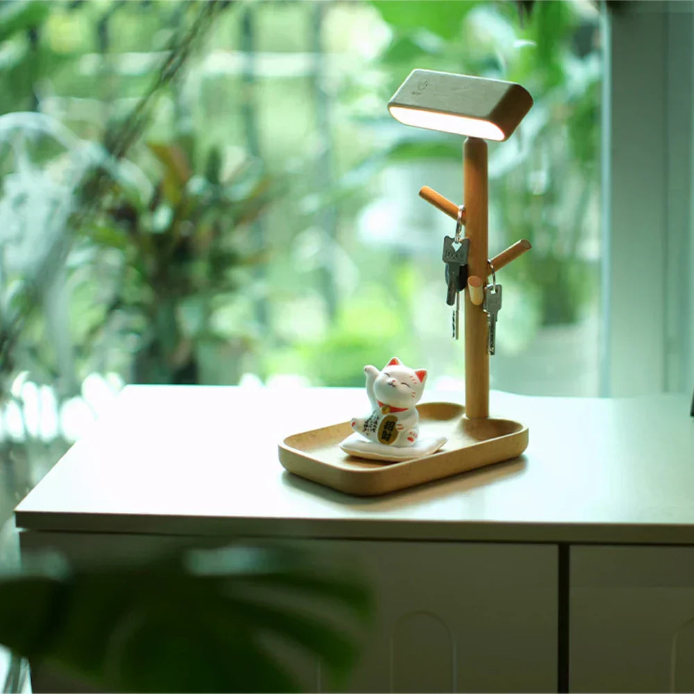 Elegant dimmable table lamp with storage