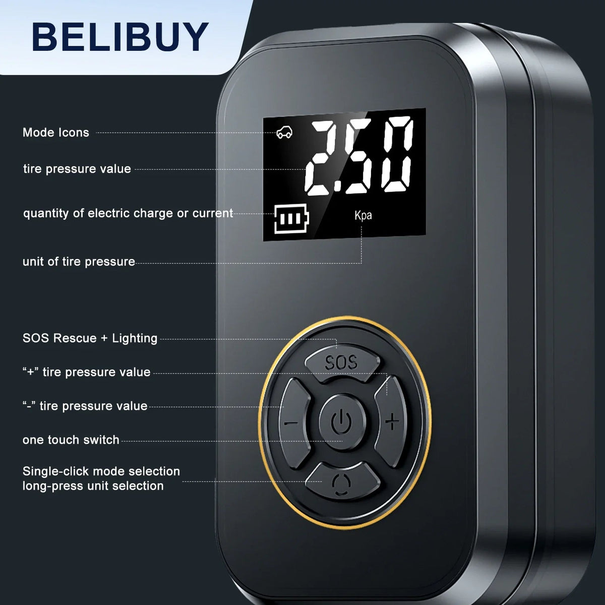 AirVolt Go Compressor | Wireless & Rechargeable | Tire Pressure & Power Bank in One | Compact & Mobile