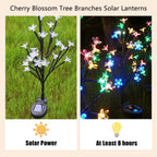 Sakura Tree Solar Flower Pathway Outdoor Lights