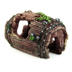 Aquavinto Aquarium Deco Barrel | Realistic & Non-Toxic | Hiding Place for Fish | 6x9cm Resin