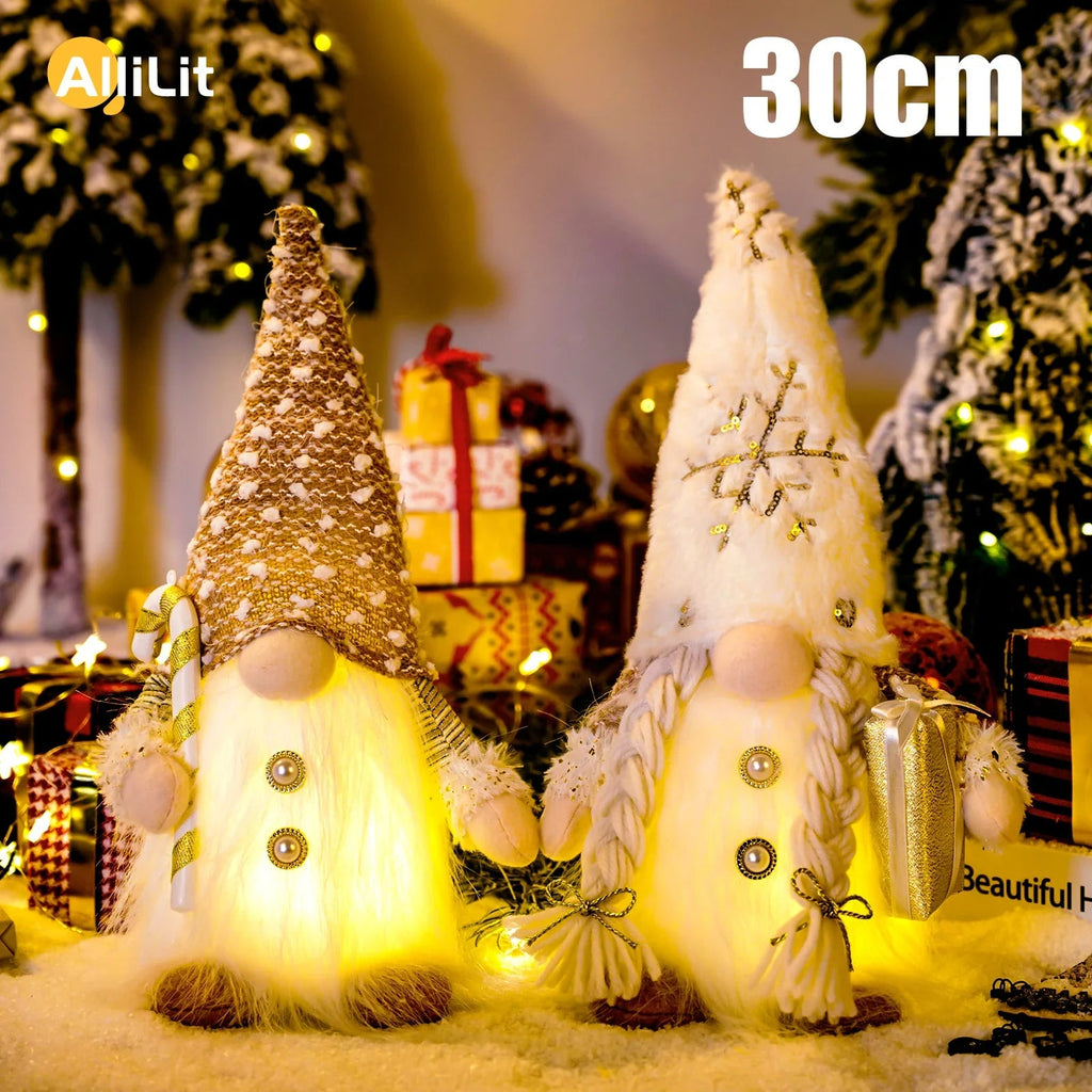 Nordlumis | Glowing Christmas Gnome | 30 × 10 × 10 cm | LED Window & Table Decoration | Battery Operated | Gift Idea for Christmas & New Year