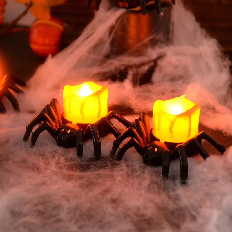 ️Halloween Spider Tealights Spooky Electric Flickering Artificial Candles