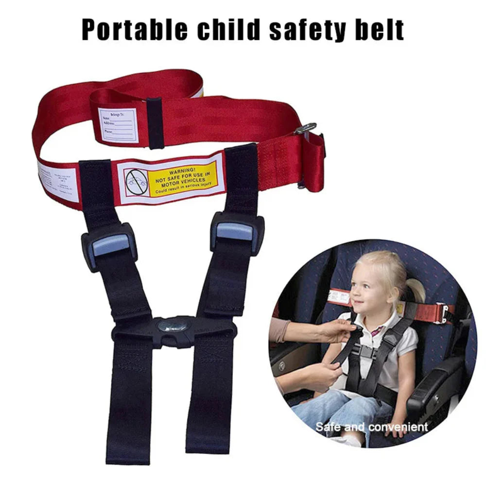 Adjustable Child Airplane Safety Harness with Foldable Polyester Straps