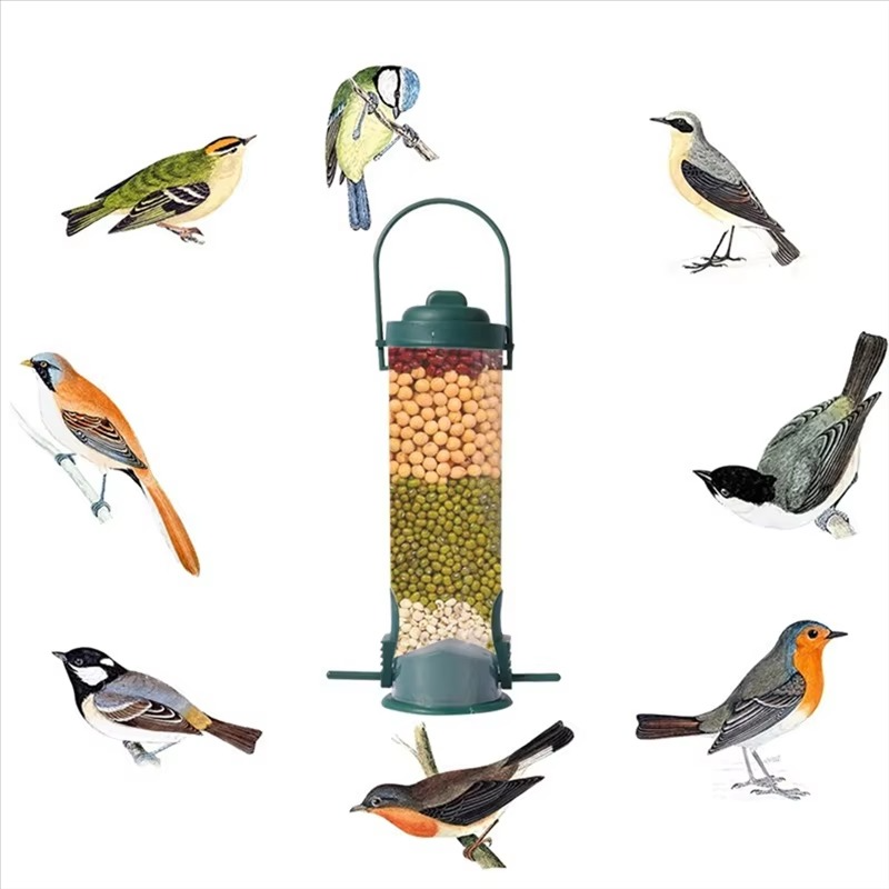 Metal Window Bird Feeder with Weight-Activated Rotating Perch and Seed Capacity