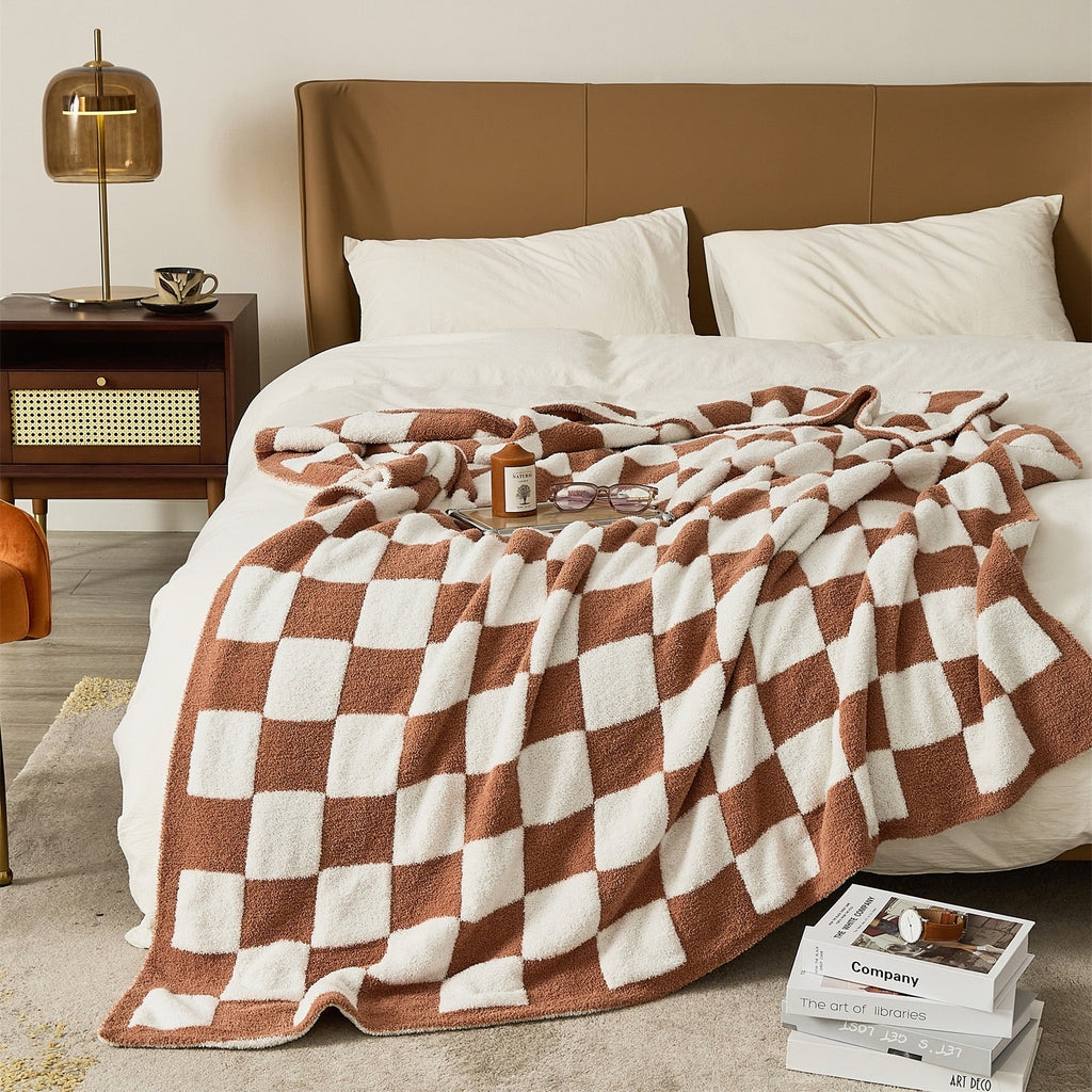 COLOURFUL CHECKERBOARD THROW
