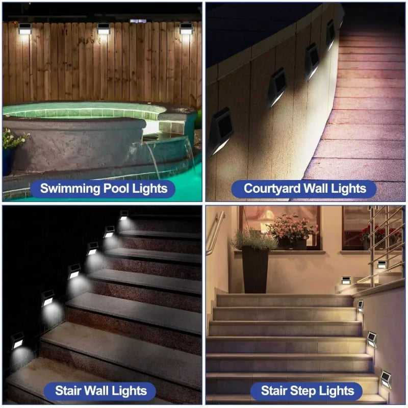Lunettra Solar Step Light Stainless Steel | 3 LEDs | IP45 Waterproof | Eco-Friendly & Corrosion Resistant | For Garden, Fence & Wall