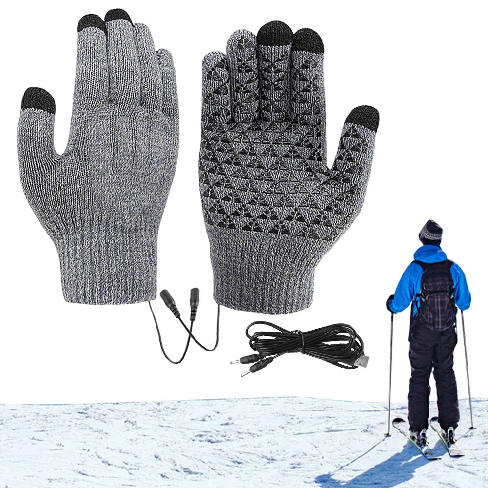 Heated Gloves FROSTIQ | USB Charging | Touchscreen & Non-Slip | Winter Thermal Gloves for Outdoor & Cycling