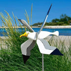 Garden decor wind bird SkyGull | Creative wind spinner with seagull motif | Weatherproof & height adjustable | 25 cm figure
