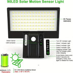 Solargo Lightpro Solar Wall Light Outdoor | Motion Sensor & 4 Modes | 90 LEDs | Waterproof & Extremely Bright