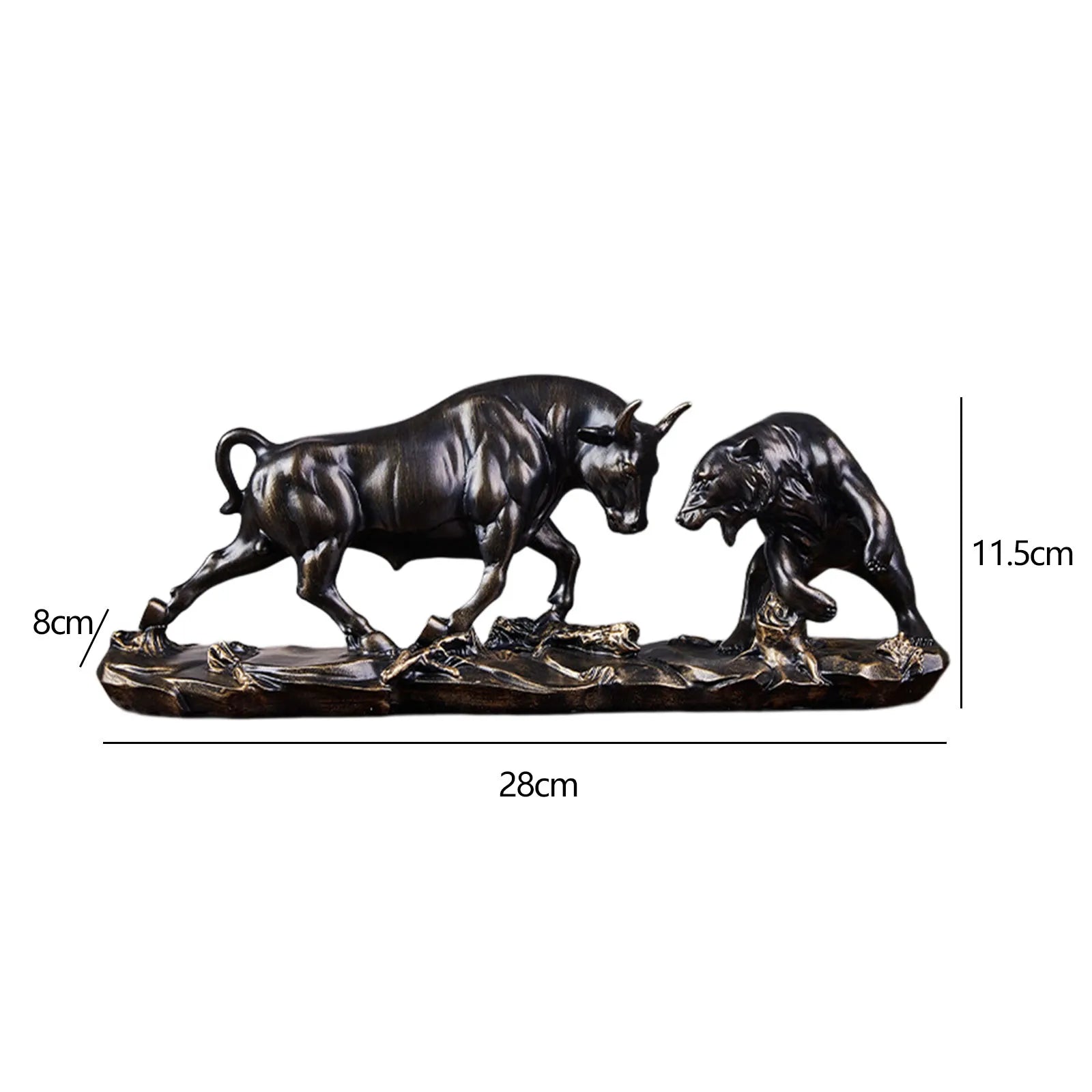 Feng Shui Bear and Bull Statue, Bull Figure, Collection Cow Sculptures Animal